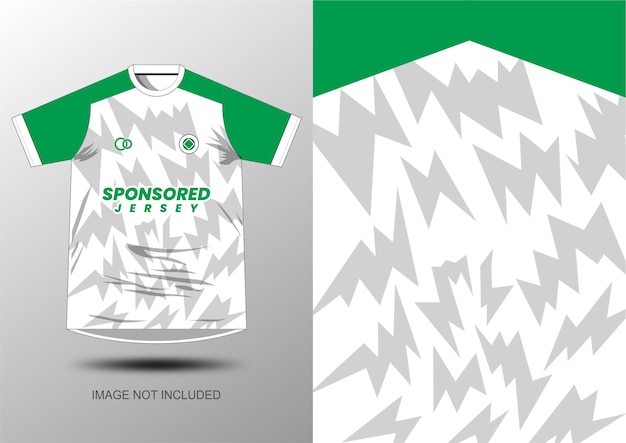 Fondo de maqueta para relámpago de patrón verde de camiseta deportiva