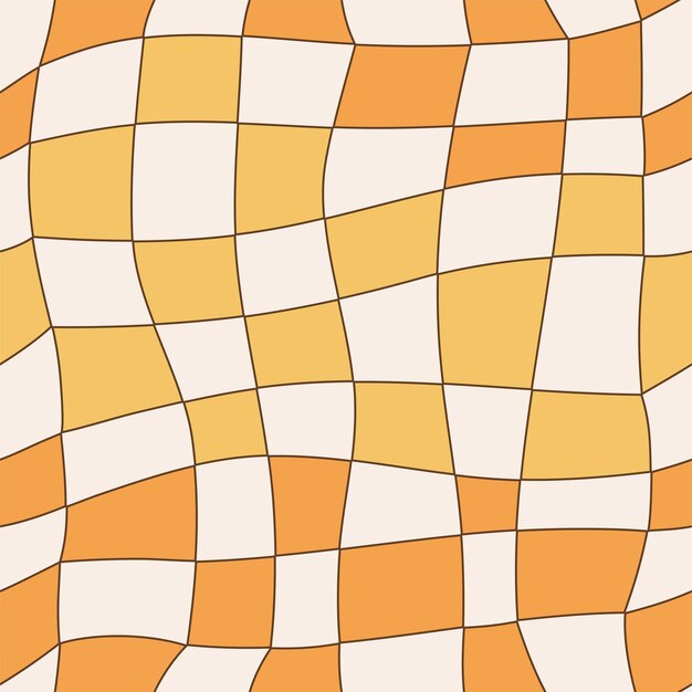 Fondo maravilloso psicodélico de patrones sin fisuras en estilo retro Ilustración de los años 70 con ondas coloridas para textiles de tela de papel tapiz Vector