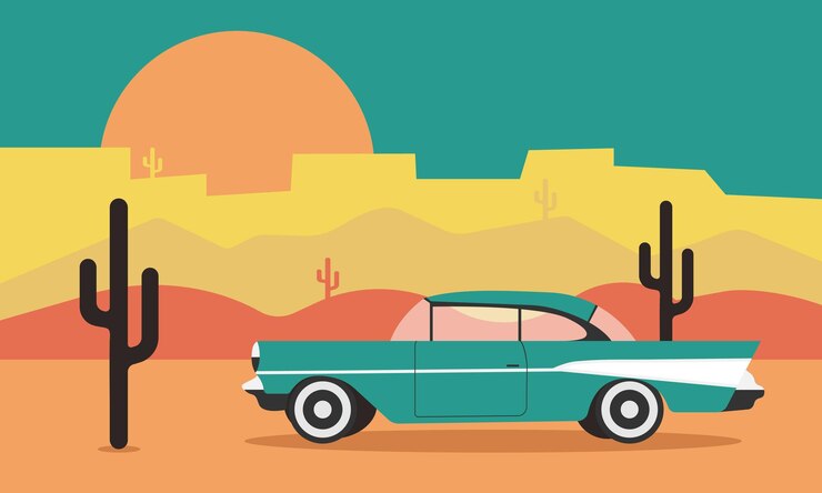 Vector fondo maravilloso retro concepto de viaje estilo vintage