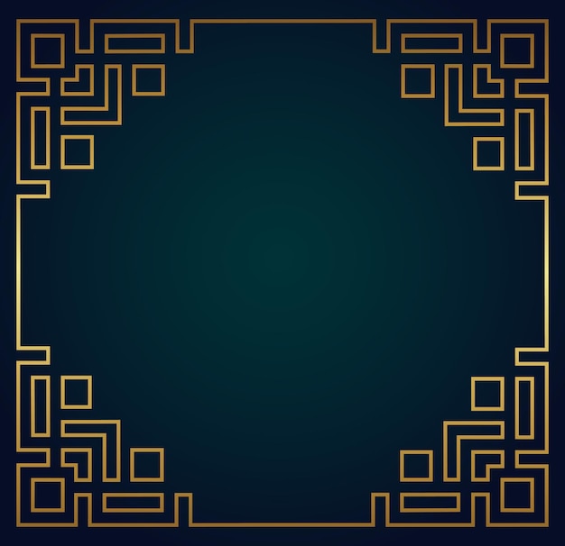 Fondo de marco art deco de lujo dorado