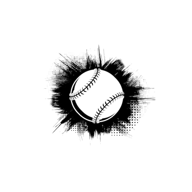 Vector fondo de marco de béisbol grunge negro