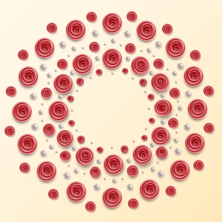 Vector fondo de marco de círculo de flores color de rosa