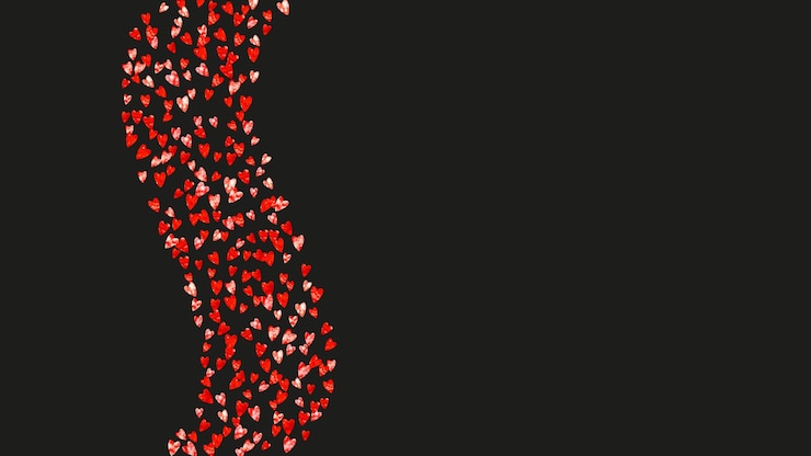 Vector fondo de marco de corazón con corazones de brillo dorado día de san valentín confeti vectorial textura dibujada a mano