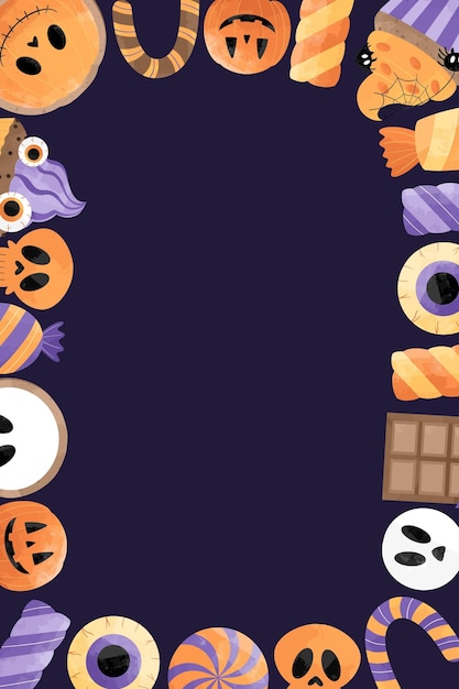 Fondo de marco de dulces de halloween