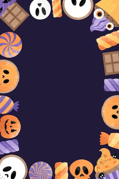 Fondo De Marco De Dulces De Halloween