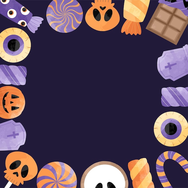 Fondo de marco de dulces de halloween