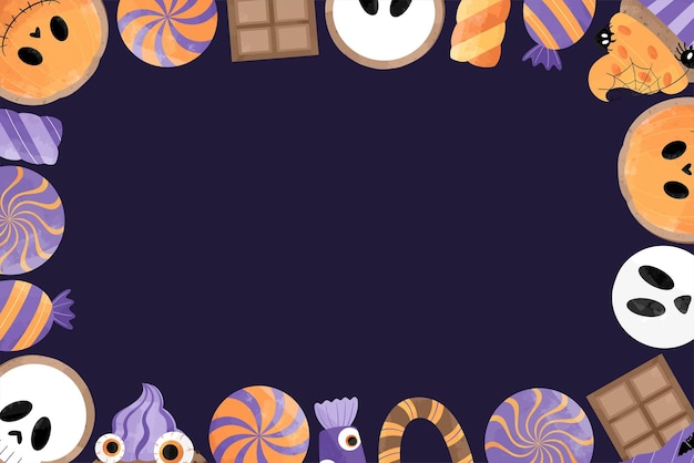 Fondo De Marco De Dulces De Halloween