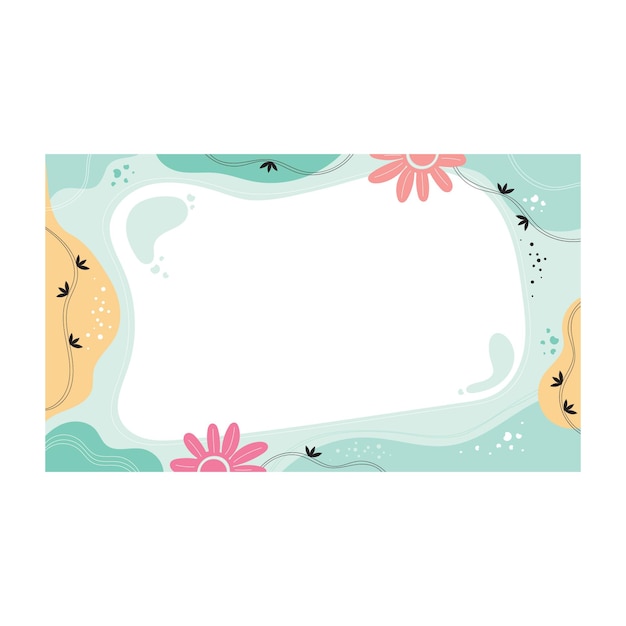 Fondo de marco floral acuarela pintado a mano con espacio de texto
