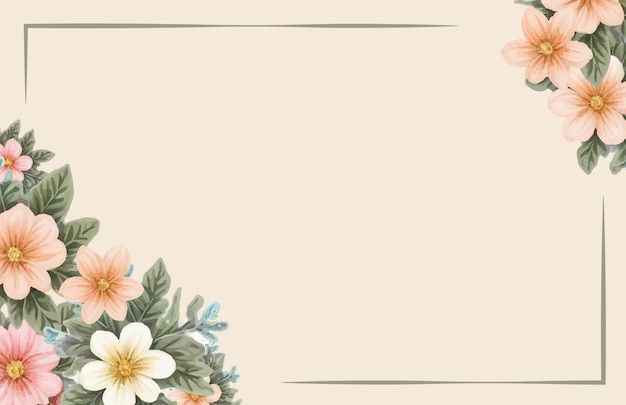 Fondo de marco floral dibujado a mano