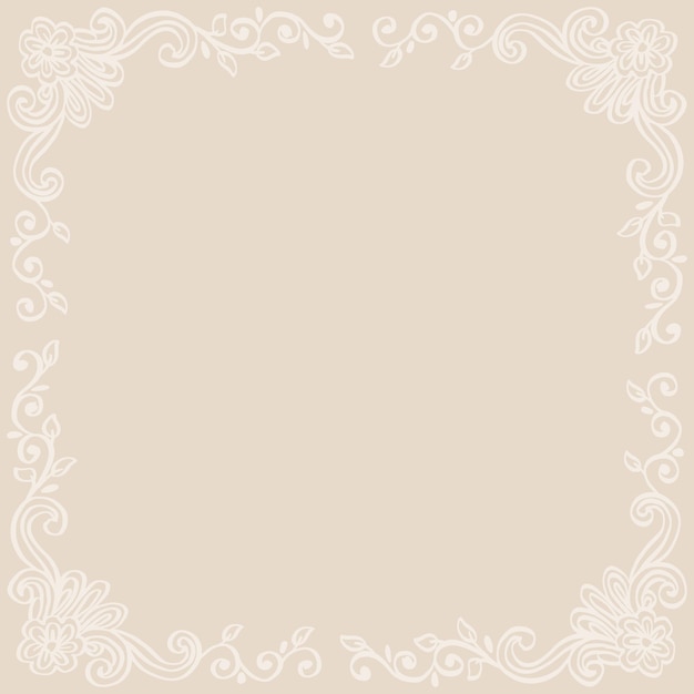 Fondo de marco floral dibujado a mano 