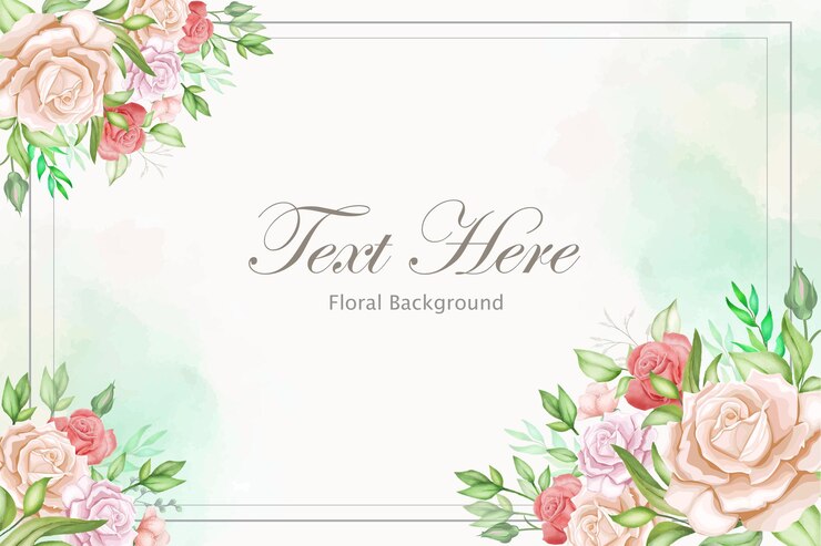 Fondo de marco floral elegante con hermoso floral