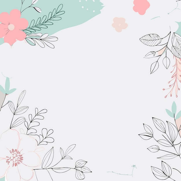 fondo de marco floral pastel con diseño suave y minimalista