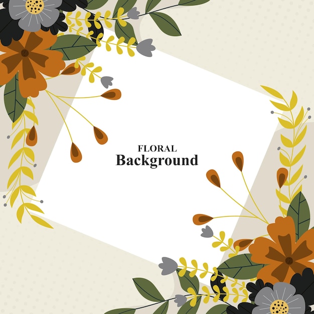 Fondo de marco floral con rectángulo en el medio