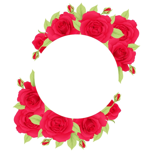 Fondo de marco floral con rosas rojas