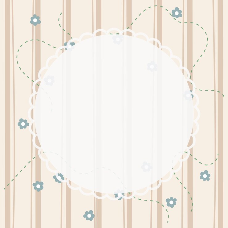 El fondo del marco fronterizo de Cute Kawaii Floral Scribbles