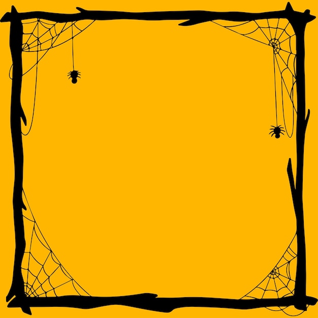 Vector fondo de marco de halloween de silueta aterradora