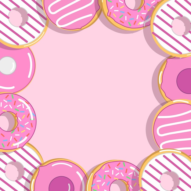 Fondo de marco de ilustración de comida de donut