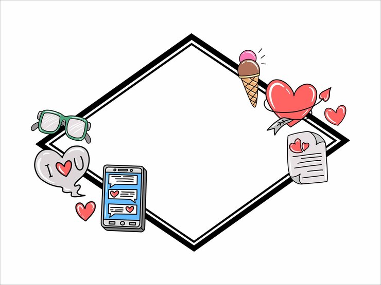 Vector fondo del marco ilustración del día de san valentín