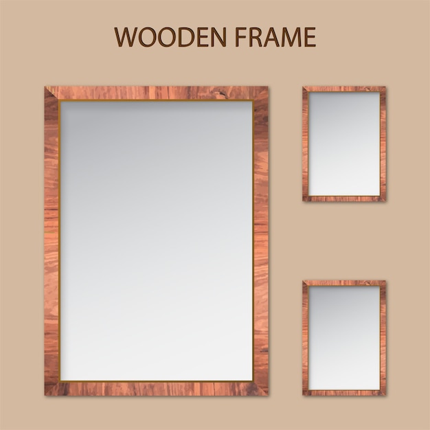 Vector fondo de marco de maqueta de madera