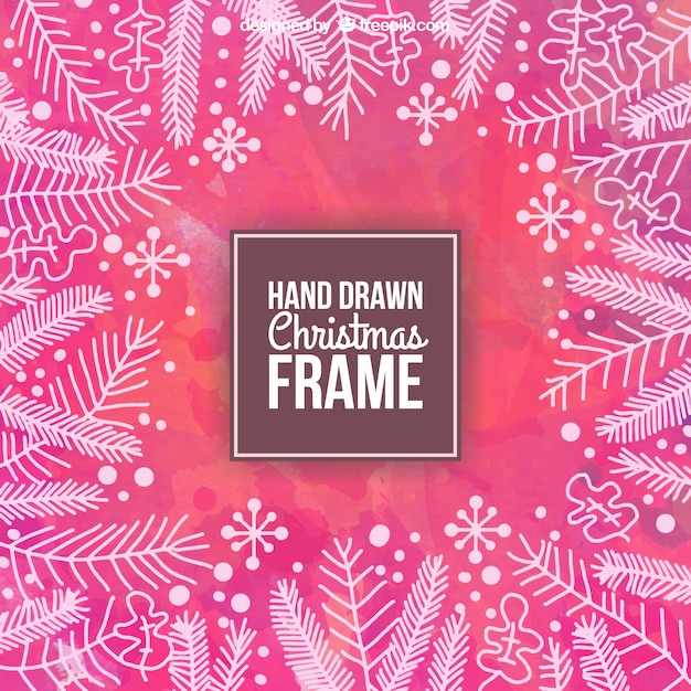 Fondo de marco navideño dibujado a mano