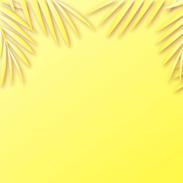 Vector fondo de marco de verano con sombra de hojas tropicales.