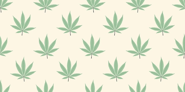 Fondo de marihuana sin costuras con patrón de hojas geométricas