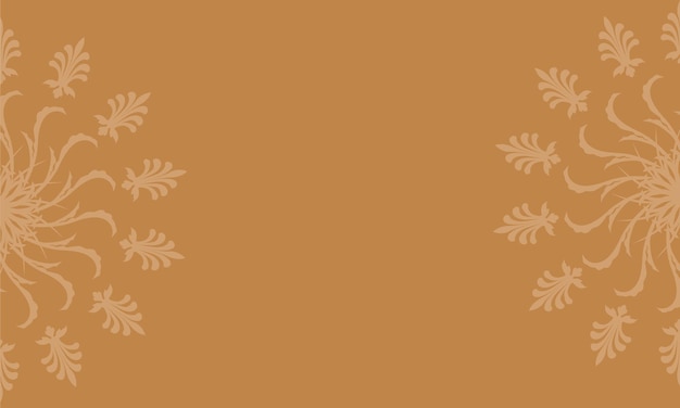 Un fondo marrón con un borde blanco y hojas sobre él.
