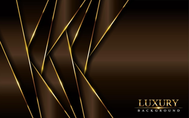Fondo marrón oscuro de lujo abstracto combinado con elemento de diseño gráfico de elemento dorado
