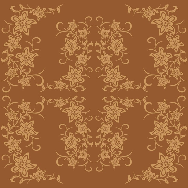 Fondo marrón de vector transparente con ilustración de flores