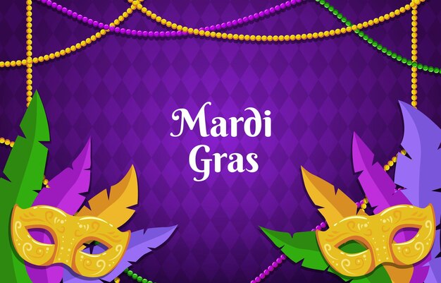 Vector fondo de máscara de mardi gras