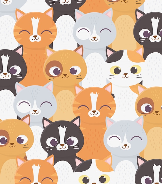 Fondo mascota gatos personajes de dibujos animados animal doméstico ilustración