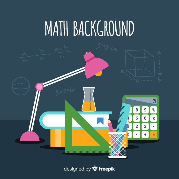 Vector fondo de matemática en estilo de dibujo animado