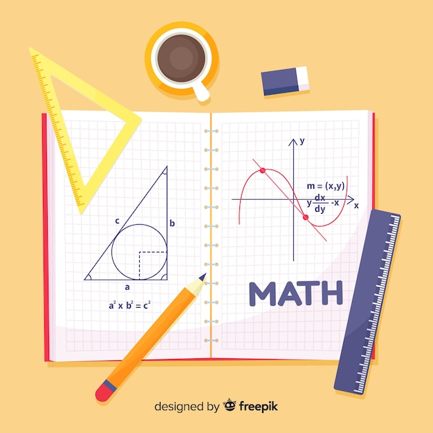 Vector fondo de matemática en estilo de dibujo animado