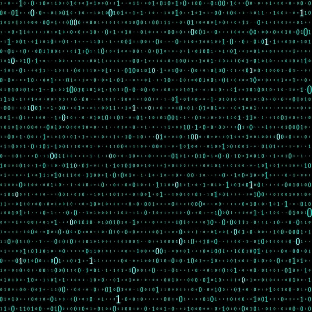 Fondo de matriz abstracta Código de computadora binario Codificación Concepto de pirata informático Ilustración de fondo vectorial