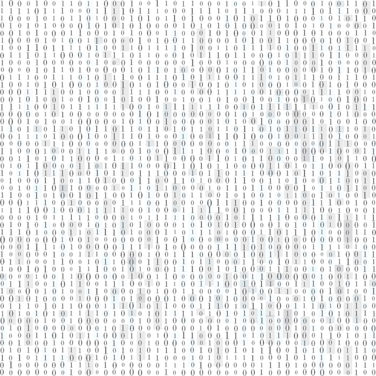 Vector fondo de matriz abstracta código de computadora binario codificación concepto de pirata informático ilustración de fondo vectorial