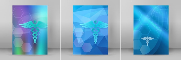 Vector fondo médico azul concepto abstracto tecnología de atención médica o medicina ilustración vectorial eps 10 elementos de diseño gráfico folleto de presentación de servicio dental de banner vertical