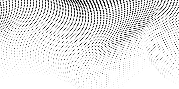 Fondo de medio tono abstracto forma de puntos blancos y negros
