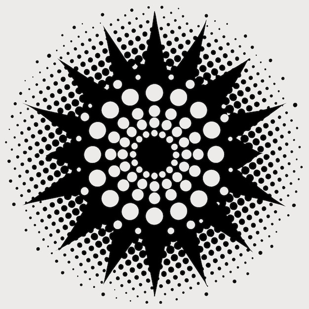 Fondo de medio tono abstracto forma de puntos blancos y negros