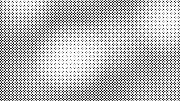 Fondo de medio tono grunge con puntos patrón de arte pop en blanco y negro en estilo cómico