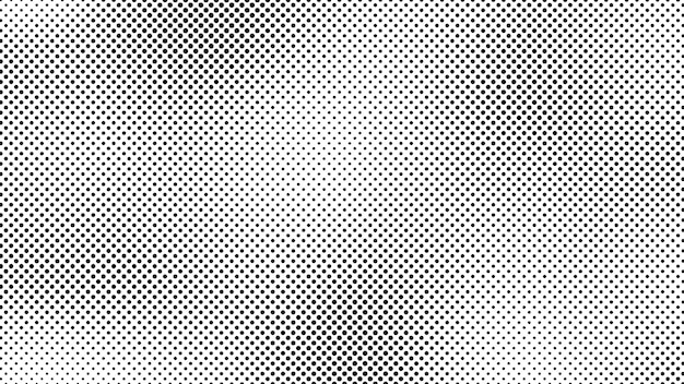Fondo de medio tono grunge con puntos patrón de arte pop en blanco y negro en estilo cómico