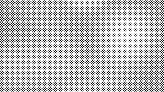 Fondo de medios tonos grunge con puntos Patrón de arte pop en blanco y negro en estilo cómic Textura de punto monocromo Ilustración vectorial