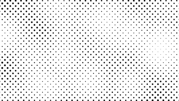 Fondo de medios tonos grunge con puntos Patrón de arte pop en blanco y negro en estilo cómic Textura de punto monocromo Ilustración vectorial