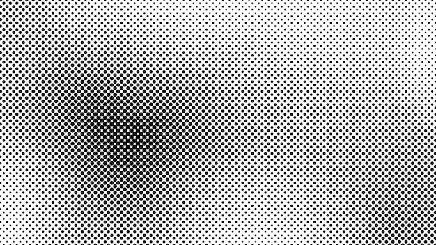 Fondo de medios tonos grunge con puntos Patrón de arte pop en blanco y negro en estilo cómic Textura de punto monocromo Ilustración vectorial