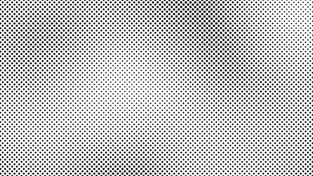 Fondo de medios tonos grunge con puntos Patrón de arte pop en blanco y negro en estilo cómic Textura de punto monocromo Ilustración vectorial