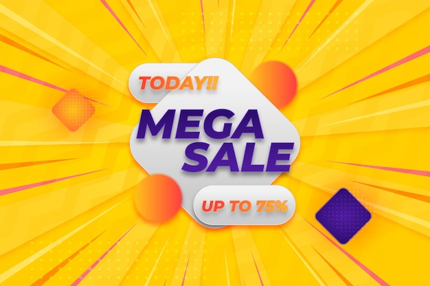 Fondo de mega venta realista con descuento especial