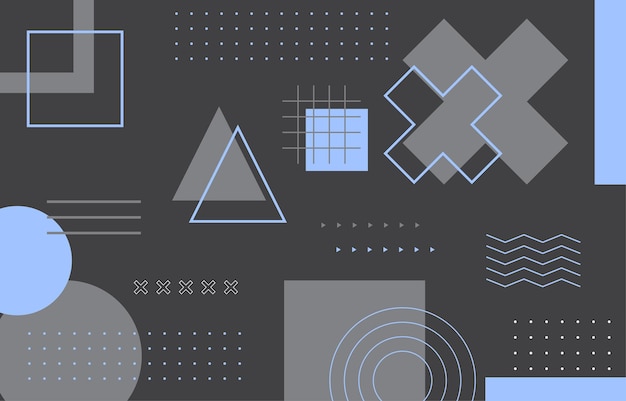 Fondo de memphis decorativo geométrico plano