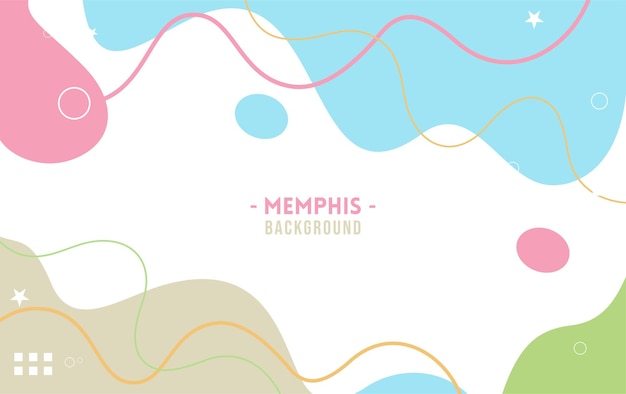 Vector fondo de memphis con plantilla de color minimalista 1.