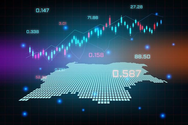 Fondo del mercado de valores o gráfico de negocio de comercio de divisas para el concepto de inversión financiera del mapa de Bulgaria. idea de negocio y diseño de innovación tecnológica.
