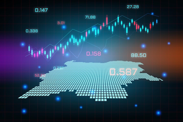 Fondo del mercado de valores o gráfico de negocio de comercio de divisas para el concepto de inversión financiera del mapa de bulgaria. idea de negocio y diseño de innovación tecnológica.