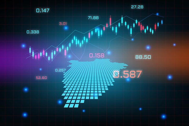 Fondo del mercado de valores o gráfico de negocio de comercio de divisas para el concepto de inversión financiera del mapa de Burundi. idea de negocio y diseño de innovación tecnológica.